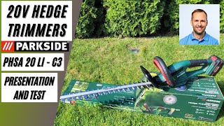 Parkside PHSA 20Li C3 Hedge Trimmer  Test and Presentation [upl. by Feldt]