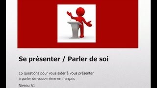 15 questions pour apprendre à parler de soi niv A1 [upl. by Areivax631]