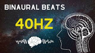 BINAURAL BEAT 40Hz  Relax  Increase concentration  24H NO ADS [upl. by Aerbma]