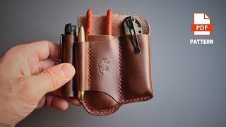 Making an EDC Leather Sheath With a Belt Loop DIY  PDF Pattern [upl. by Rattray]