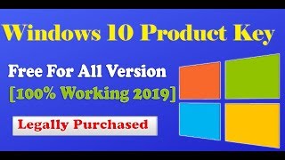 Windows 10 Product Key Free For All Version 100 Working 2019 [upl. by Nainatrad]