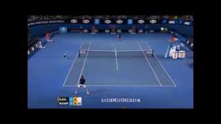 Wawrinka Djokovic big point screwed by linesman and Molina AO 2013 [upl. by Aicenat]