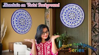 Mesmerizing WHITE Dot Mandala Painting on VIOLET color tutorial [upl. by Llered279]