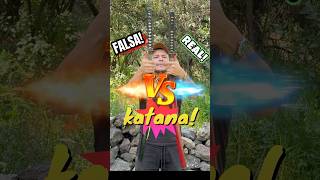 Katana REAL vs FALSA katana artesmarciales military supervivencia shortsfeed shorts [upl. by Ahsekin940]