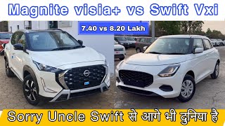 Nissan Magnite visia plus vs Swift vxi 2024 comparison  Maruti Swift vs Nissan Magnite 2024 [upl. by Nangatrad]