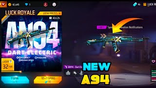 FREE FIRE NEW EVENT A94 GUN SKIN GARENA FREE FIRE [upl. by Enomor]