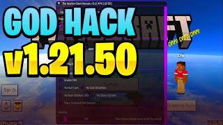 BEST 1 MCPE HACK CLIENT FOR 12150  GOD HACKED CLIENT FOR MOBILE Minecraft Bedrock [upl. by Mccutcheon]