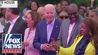 Frozen Biden concerns viewers at White House event [upl. by Idolah]