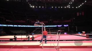 IORDACHE Larisa Andreea ROU  2015 Artistic Worlds  Qualifications Uneven Bars [upl. by Hairas]