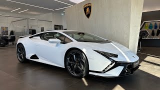 Lamborghini Huracan Tecnica in Bianco Monocerus delivered by Lamborghini Luxembourg [upl. by Hafeetal]