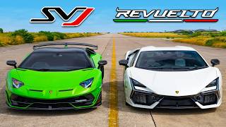 Lambo Revuelto v Aventador SVJ DRAG RACE [upl. by Ameer686]