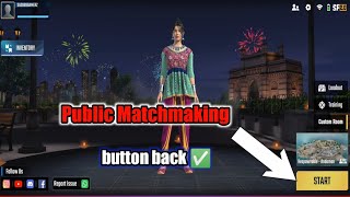 Public Matchmaking button ✅ Finally back [upl. by Ynatsed]