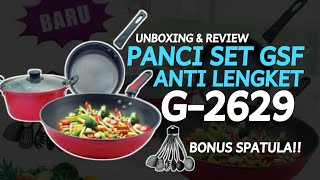 Keren Unboxing amp Review Panci Set Anti Lengket Gsf G2629 [upl. by Lantha]