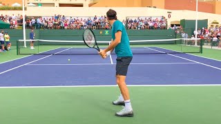 Roger Federer amp Tomas Berdych  IW Court Level Practice [upl. by Attenov]