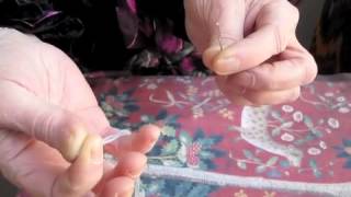 How to thread a needlepoint needle [upl. by Rabaj]