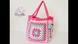 CROCHET easy GRANNY BAG Pastelli PART 1 [upl. by Hilleary875]