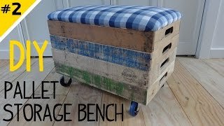 Build a Stackable Pallet Crate Storage Bench  Part 2 of 2 [upl. by Etam826]