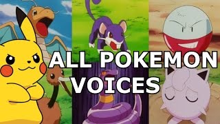 ALL 151 Original Pokemon REAL Voices  Anime Sounds Cries amp Impressions [upl. by Del]