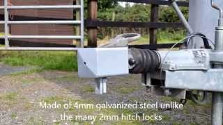 Hitch lock very strong security lock for trailers horseboxes and caravans [upl. by Dorrej]