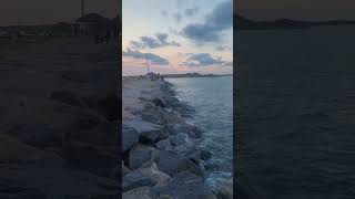 Port Canaveral jetty park at sunset just before the fireworks tight lines [upl. by Ahcsas]