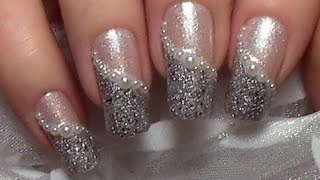 Easy amp Elegant Pearl Nail Art Design Tutorial for beginners  Wedding Nails  Nail Polish [upl. by Atiuqahc]