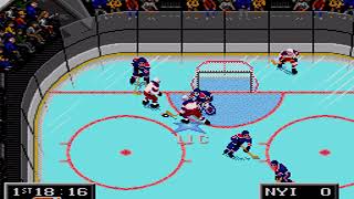 NHL 94 Sega CD Gameplay New York Islanders at new York Rangers [upl. by Ydoow]