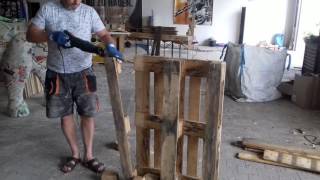 Werkbank aus Europaletten Working Bench from reclaimed Paletts 1 [upl. by Aretse]