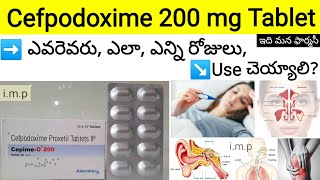 cefpodoxime 200mg tablet in telugu  Uses SideEffects dosedosage etc [upl. by Lorilyn]