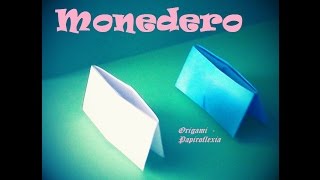 Origami  Papiroflexia Monedero de papel muy fácil y rápido [upl. by Negeam]