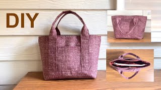 DIY how to make a tote bag with zipper pocket inside [upl. by Letsyrk]