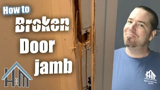 How to repair replace broken door jamb fix interior door jamb and casing Easy [upl. by Maze]