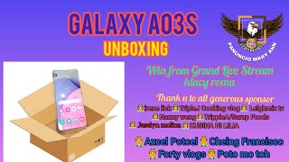 UNBOXING SAMSUNG GALAXY AO3S [upl. by Albarran]