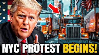 NYC Is Collapsing As TRUCKERS BLOCK NY Truckers For Trump [upl. by Libbey]