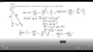Elemente de trigonometrie în triunghiul dreptunghic clasa aVIIa [upl. by Blakely]
