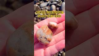 Agate hunting on Lake Erie Check out these “glow getters” agates rockhound beachfinds shorts [upl. by Balcke654]