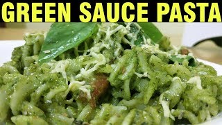 Green Sauce Pasta  Recipe in Hindi  Jain Recipes  Pesto Pasta Recipe  How to make Pasta at Home [upl. by Gram652]