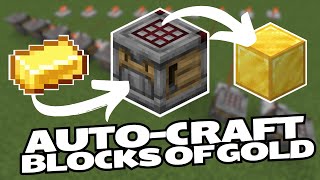 AUTO CRAFT Gold Copper amp Iron Blocks with a CRAFTER in Minecraft for DEEP STORAGE [upl. by Hazmah]