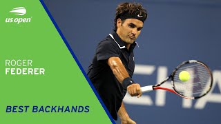 Roger Federers Best Backhands  US Open [upl. by Esilram650]