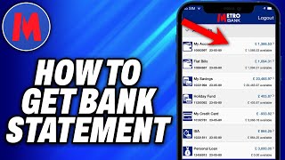 How To Get Metro Bank Statement on App 2024  Easy Fix [upl. by Merceer]