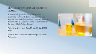 Alfa Olefin Sulfonate Cosmetic Grade by CHOICE ORGANOCHEM LLP from Hyderabad [upl. by Shotton]