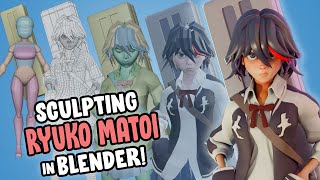 Sculpting Ryuko in Blender [upl. by Newton]