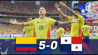 COLOMBIA vs PANAMA 5  0  Goles y Resumen del partido  COPA AMERICA 2024 [upl. by Maxma]