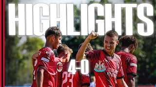 YouthLeague  Camarda with a brace AC Milan 40 Newcastle  Matchday 1 [upl. by Gebhardt]