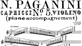 Paganini violín caprice no 5  Piano Accompaniment [upl. by Welsh]