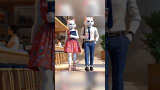 Two cats fell in love in college cat catlover kitten catshorts smartcat ai cute cutecat [upl. by Anaer]