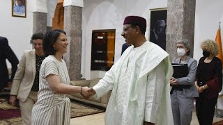 Nigers President meets German foreign minister Annalena Baerbock in Niamey [upl. by Nort618]