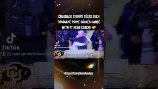 COLORADO STOMPS TEXAS TECH POSTGAME PRIME SHAKES HANDS WITH TT HEAD COACH 🤝 [upl. by Verene90]