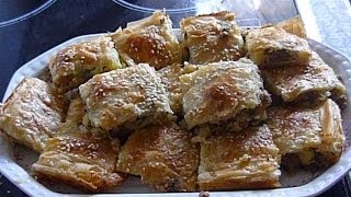 Türkische Börek aus Yufka mit KartoffelHackfleisch FüllungHazir yufkadan börek [upl. by Dlawso]