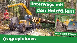 Holzfäller Doku mit GJForst  Highlander Harvester und Alther Forstraupe bei der Holzernte [upl. by Marcille]