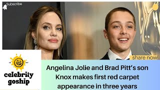 Angelina Jolie and Brad Pitt’s son Knox makes first red carpet appearance in three years [upl. by Notxam653]